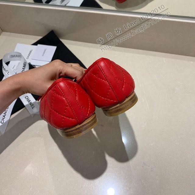 Chanel女鞋 香奈兒頂級芭蕾舞鞋 Chanel羊皮舒適平底鞋  naq1064